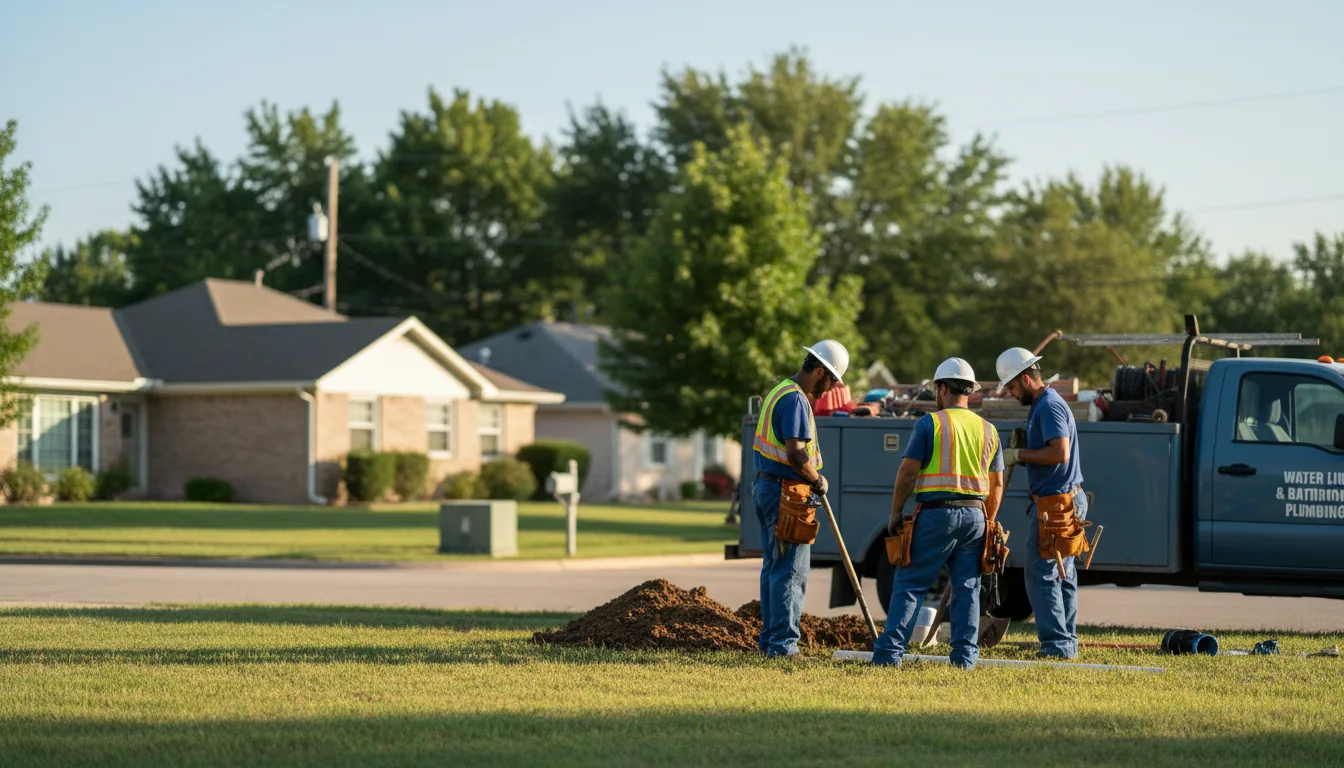 Residential water line and bathroom plumbing service in Saint Paul, KS